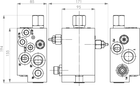 双泵合流三回路负载敏感优先阀组