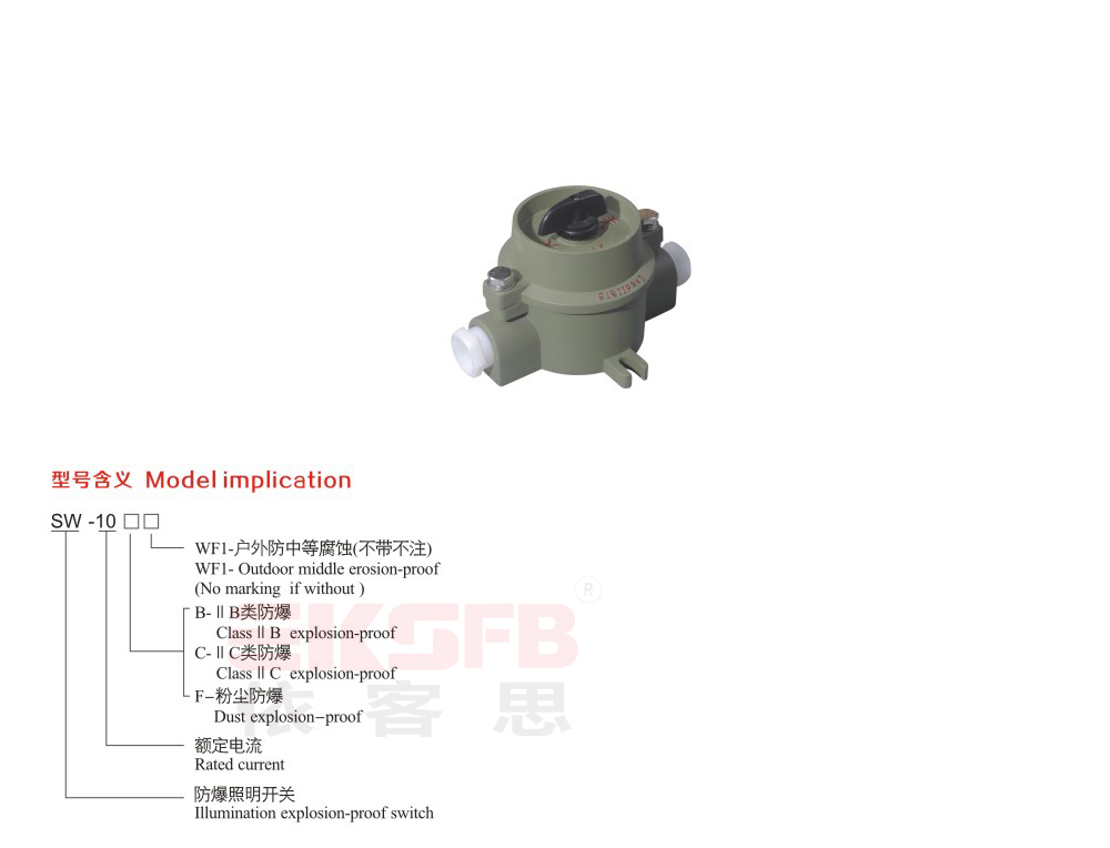 SW-10系列防爆照明开关