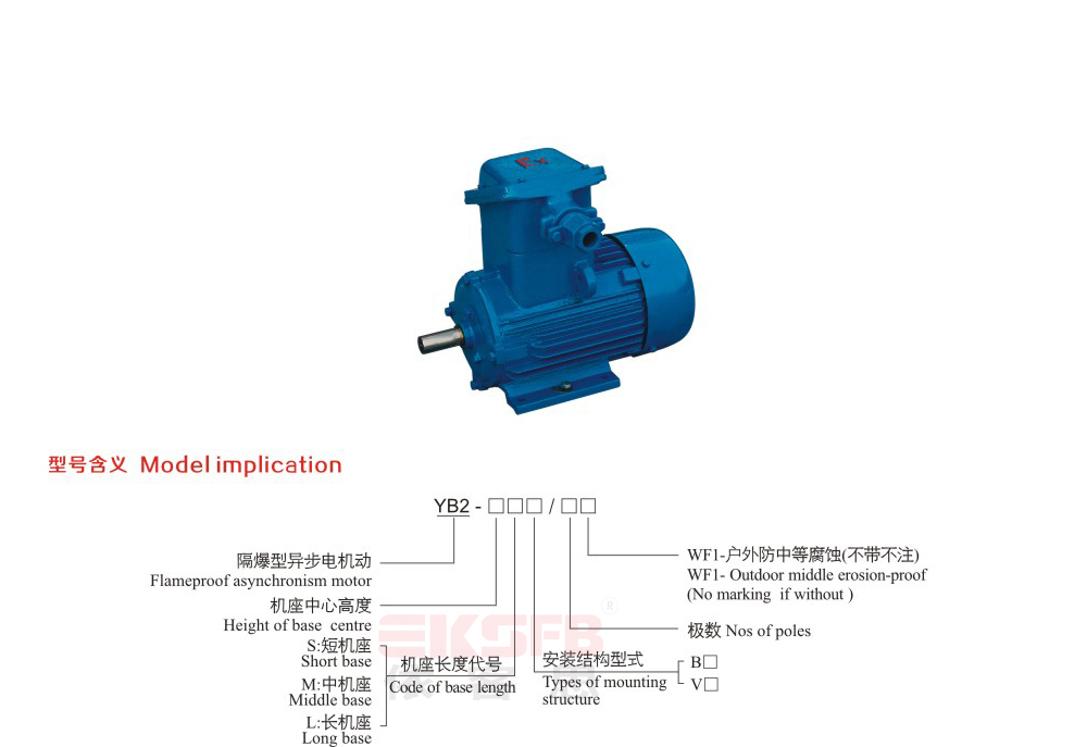 YB2系列隔爆型三相異步電動機