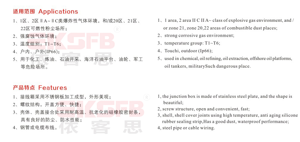 BJX-g系列防爆接线箱（ⅡB ⅡC DIP）