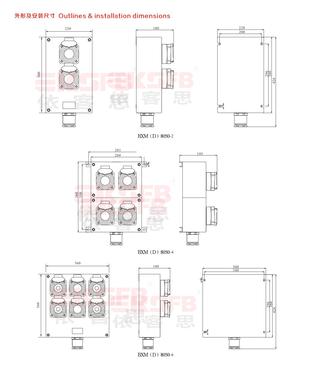 BXM（D）8050系列防爆防腐電源插座箱