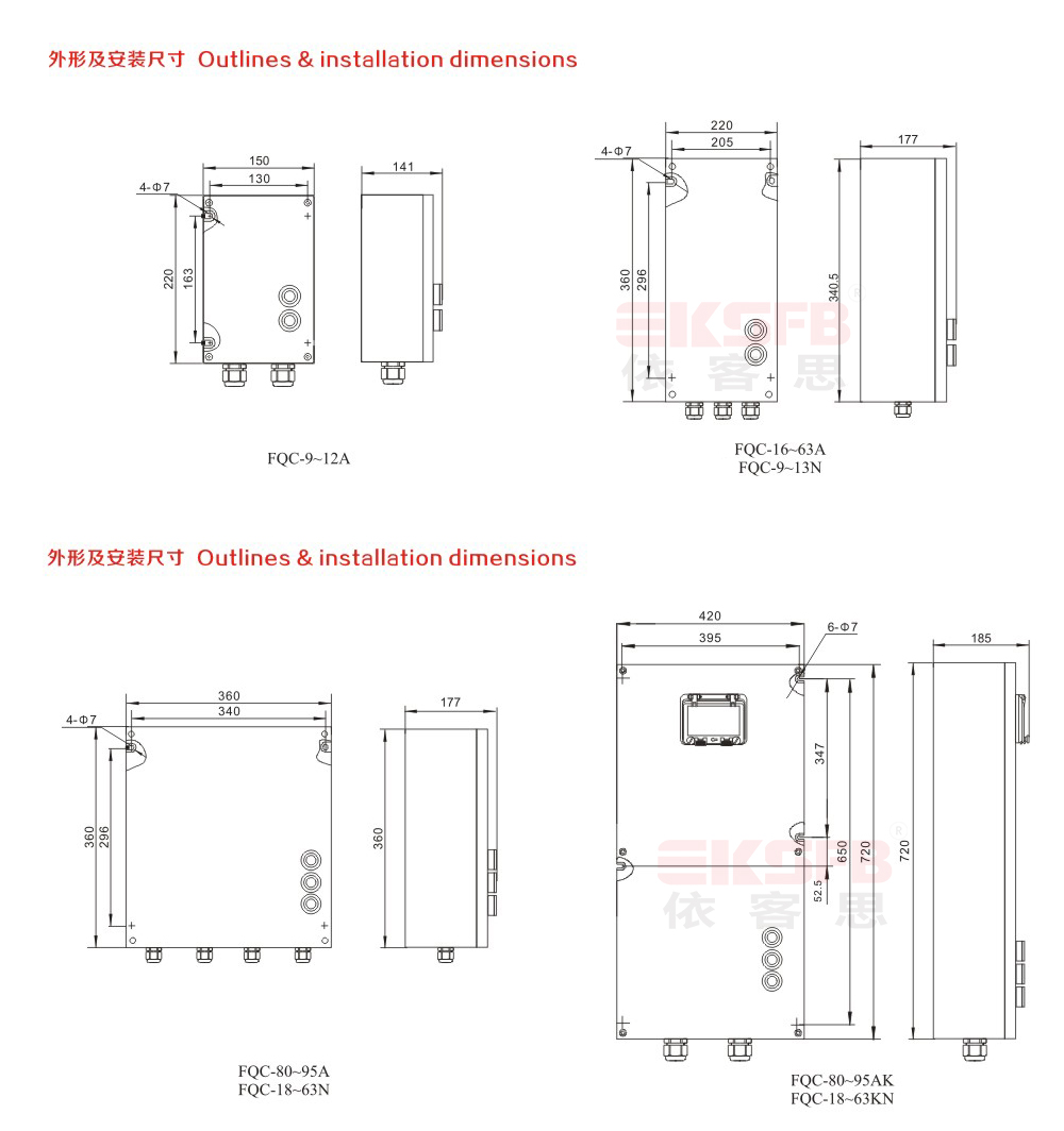 FQC系列防水防塵防腐電磁起動(dòng)器