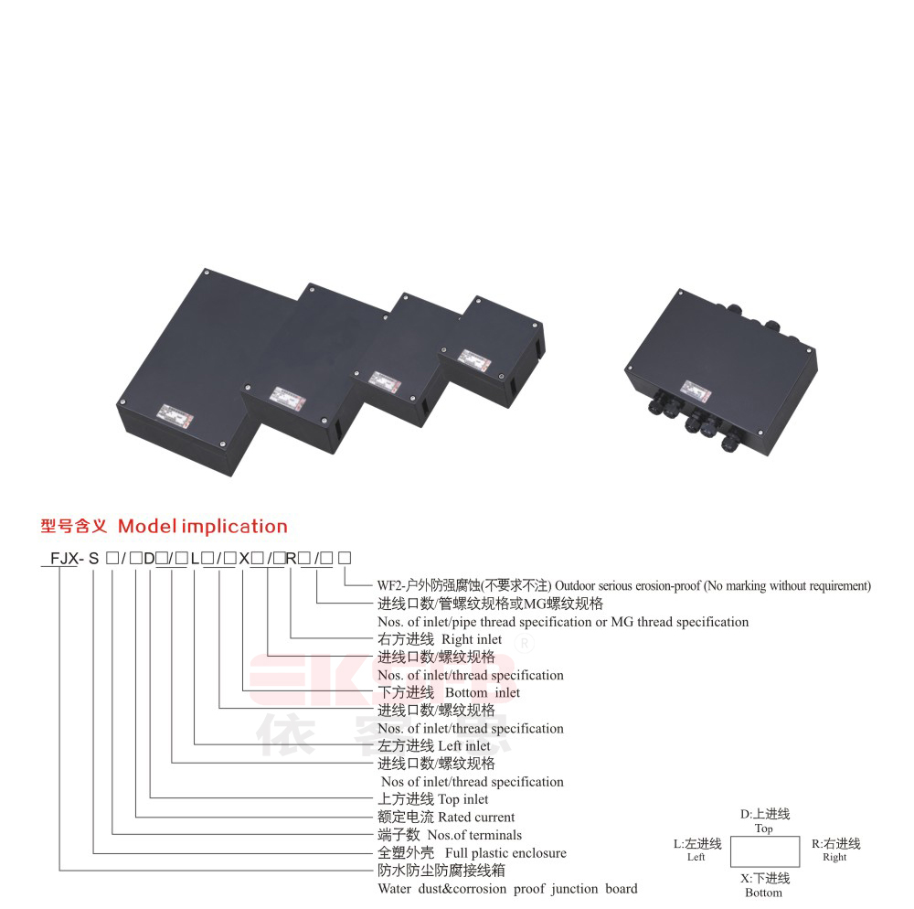 FJX-S系列防水防塵防腐接線(xiàn)箱（全塑外殼）