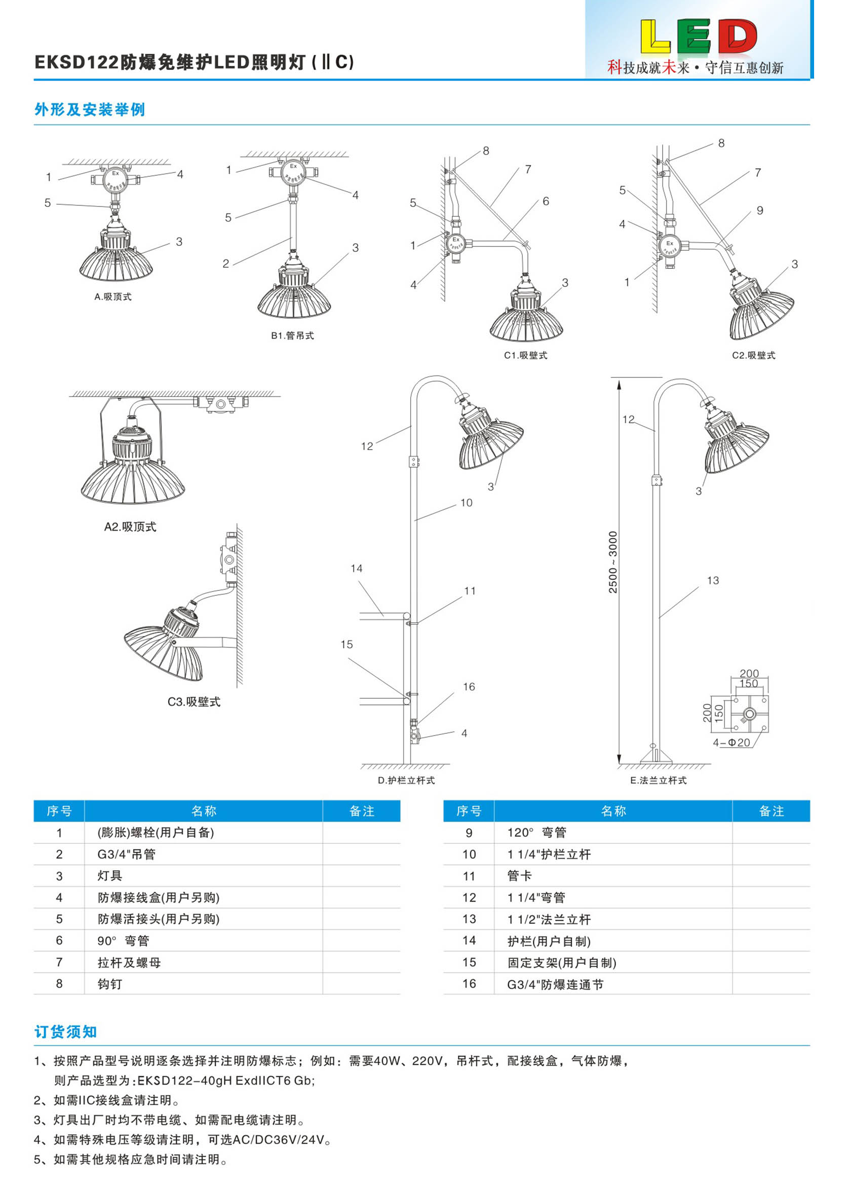 防爆免维护LED照明灯