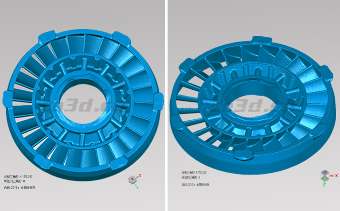 Aircraft engine impeller 3D scanning case