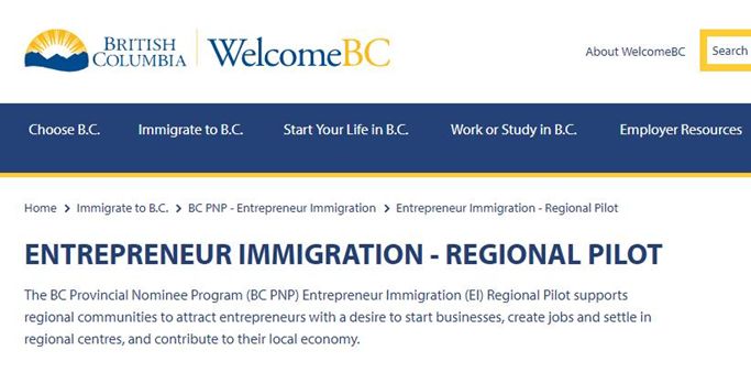 加拿大BC省宣布全新企业家移民区域试点项目