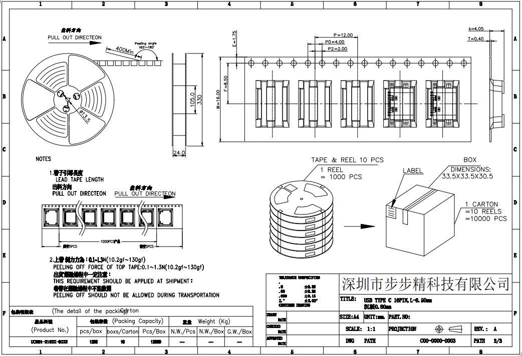 TYPE-C母座 16PIN  沉板0.8 L=6.5/TYPE-CF-16P-OT0.8-L6.5B生产厂家|定制厂商|批发采购价格-深圳市步步精科技有限公司