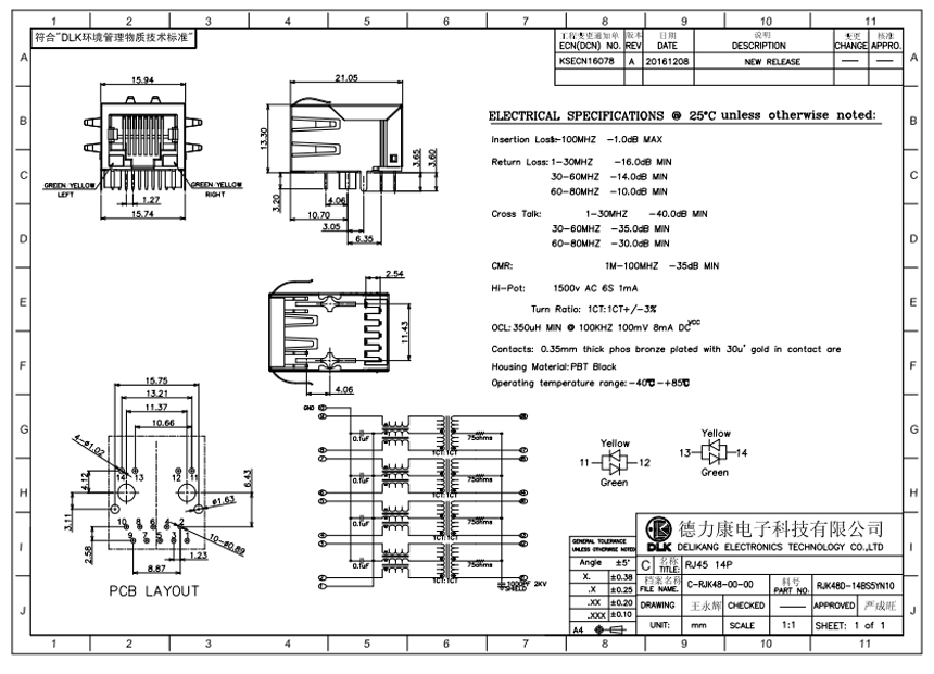 RJ45 14P