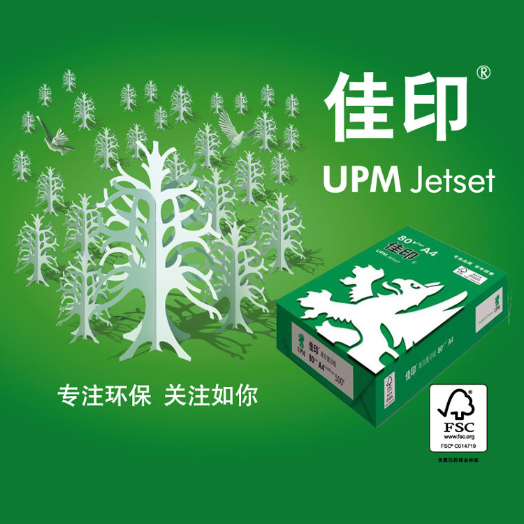 佳印（UPM）A3 80克纯木浆高白复印纸 5包/箱