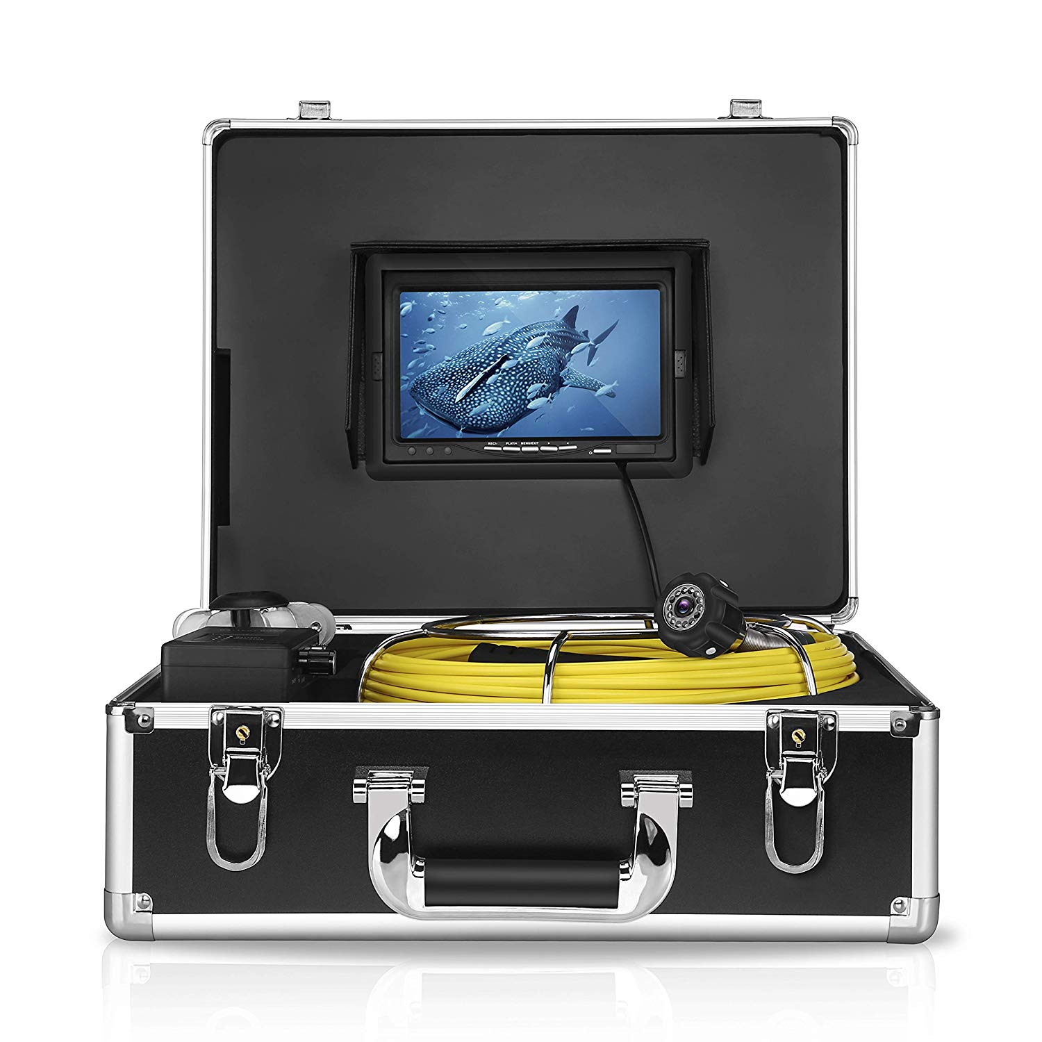 Eyoyo Pipe Pipeline Inspection Camera 20M/65ft Drain Sewer Industrial Endoscope Video Plumbing System with 7 Inch LCD Monitor 1000TVL DVR Recorder Snake Cam (Include 8GB SD Card)