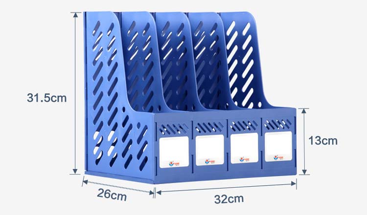 富得快（Fudek）HY3948 四格文件栏 文件座 蓝色