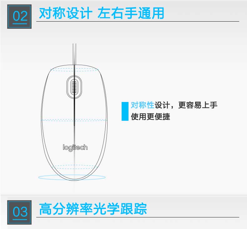 罗技M100R二代有线鼠标