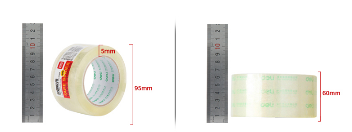 得力（deli）30367 透明封箱胶带 60mm*40y 6卷筒