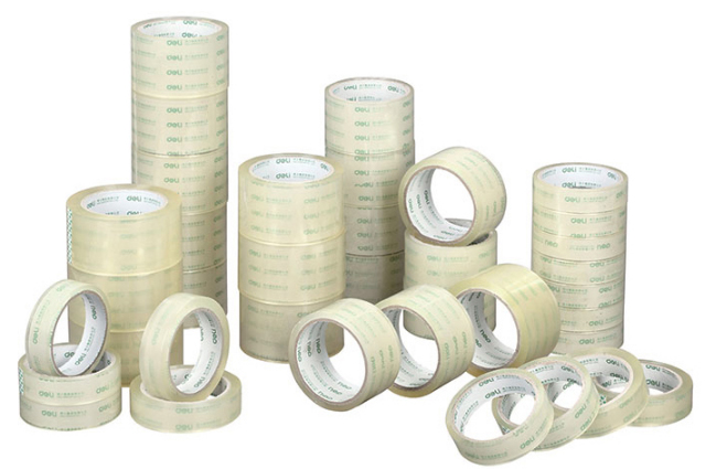 得力（deli）30367 透明封箱胶带 60mm*40y 6卷筒