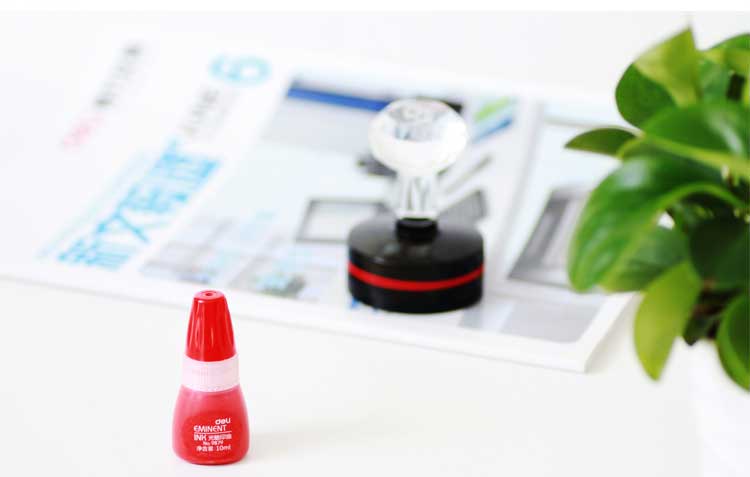 得力（deli）9879 光敏印油 10ml 红色
