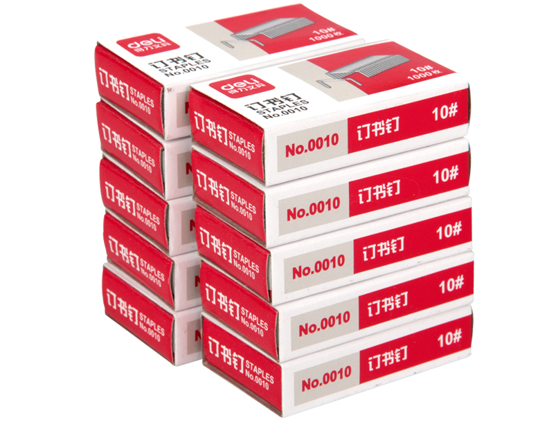 得力（Deli）0010 10号订书钉24/10装订12页 1000枚/盒