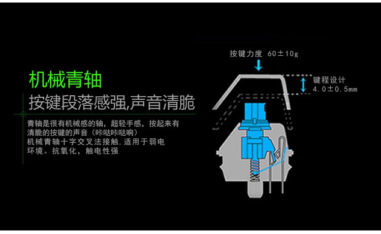 ET-K1青轴(插拔轴)跑马灯机械键盘(黑)