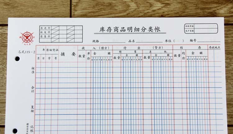 成文厚 乙式115-2 库存商品明细分类帐 帐页 16K