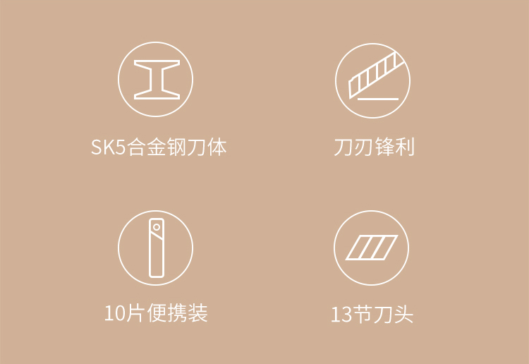 得力（Deli）2012-9mm小号美工刀片 10片/盒