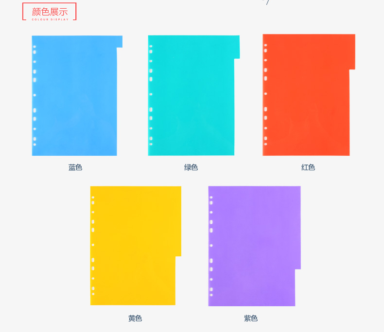 富得快（Fudek）FD-1000 彩色10格塑料分类卡 10张/包