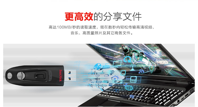 闪迪CZ48至尊高速USB3.0 U盘   读速100MB/s