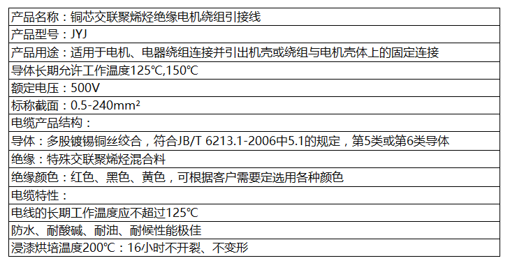 电机绕组引接软线