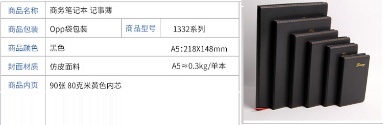 国俊众搏 1332 商务笔记本 A5 100张