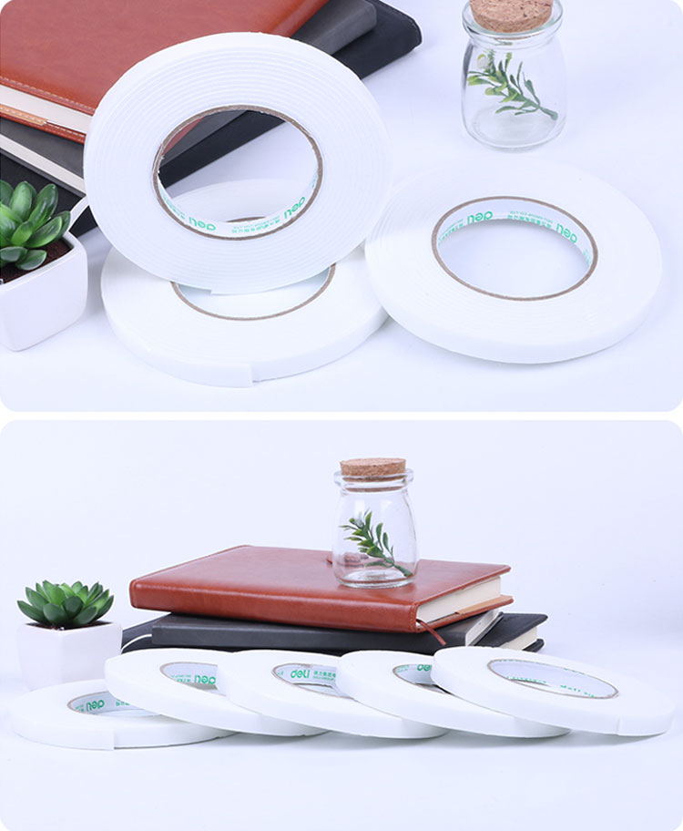 得力(Deli) 30410 棉纸双面胶带 12mm*5y 白色 单卷装