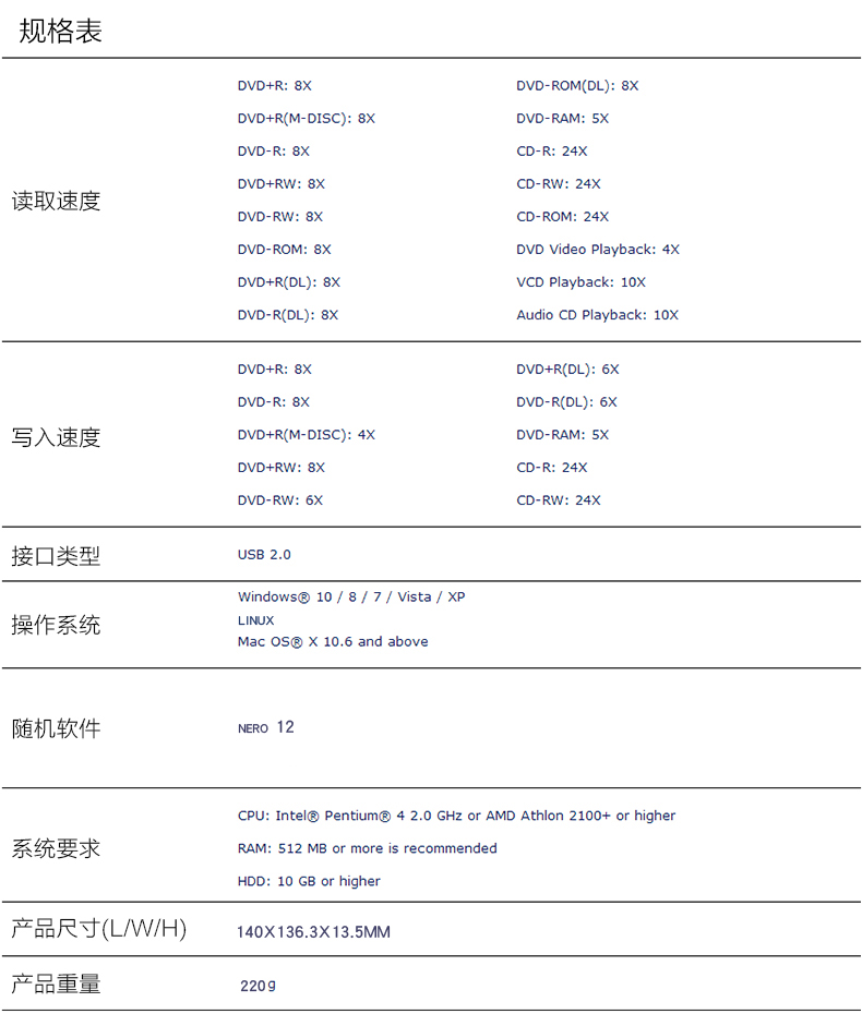 建兴CD/DVD刻录机usb外置光驱