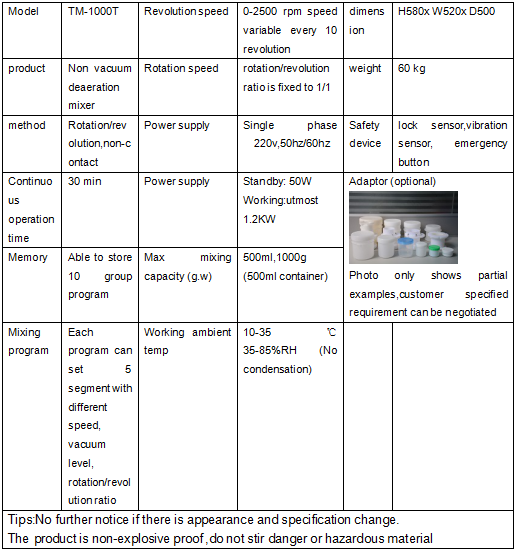 SMIDA TM-1000T non vacuum deaeration mixer 