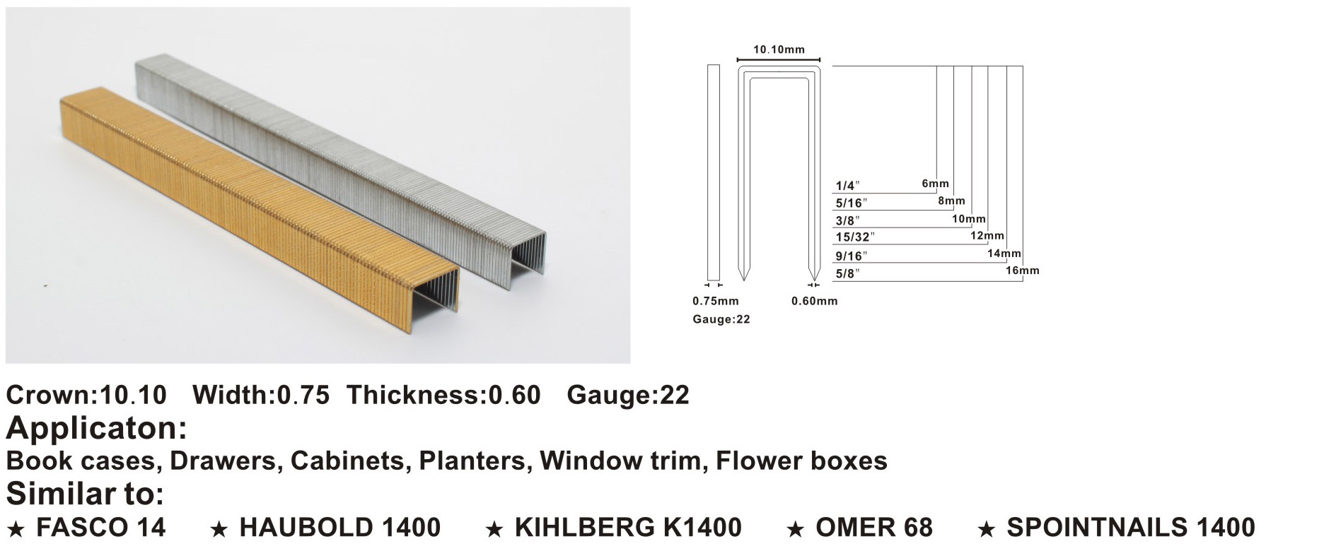 Fine Wire Staples 14/16