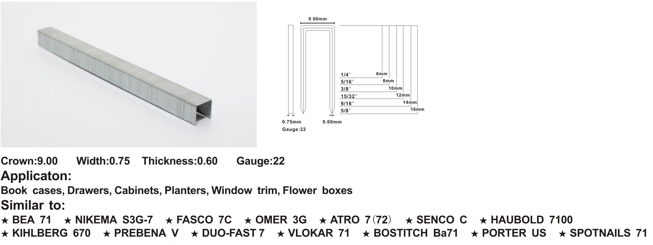 Fine Wire Staples 71/16