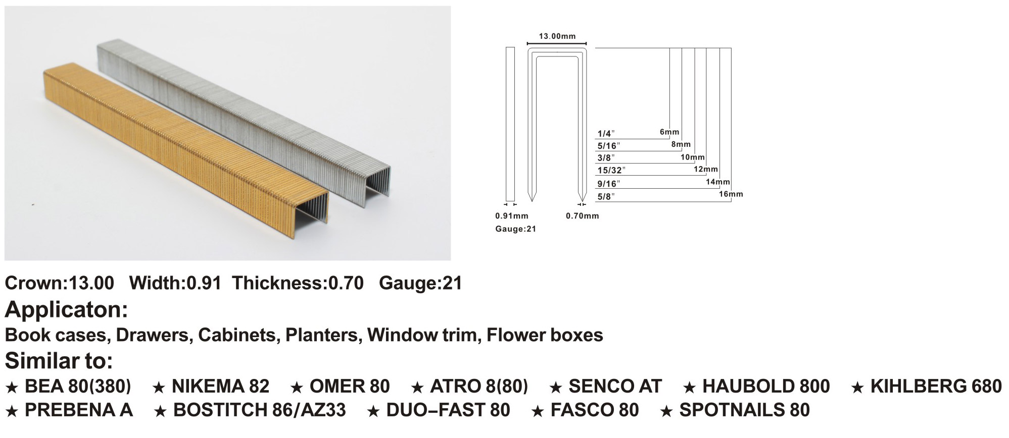 Fine Wire Staples 80/16 OR 380/16