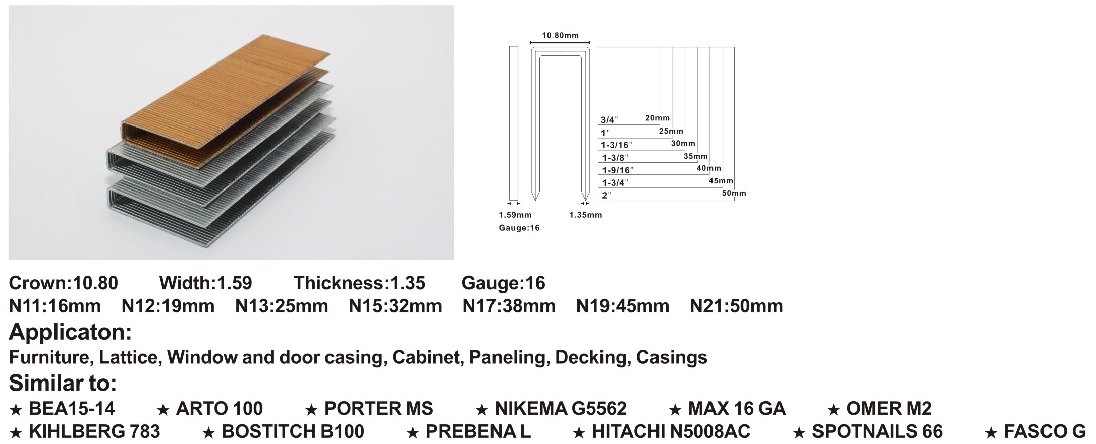 Heavy Wire Staples N850 OR 55/50 OR 100/50