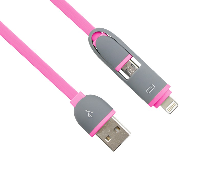 USB Micro+ lighting data cable Flat