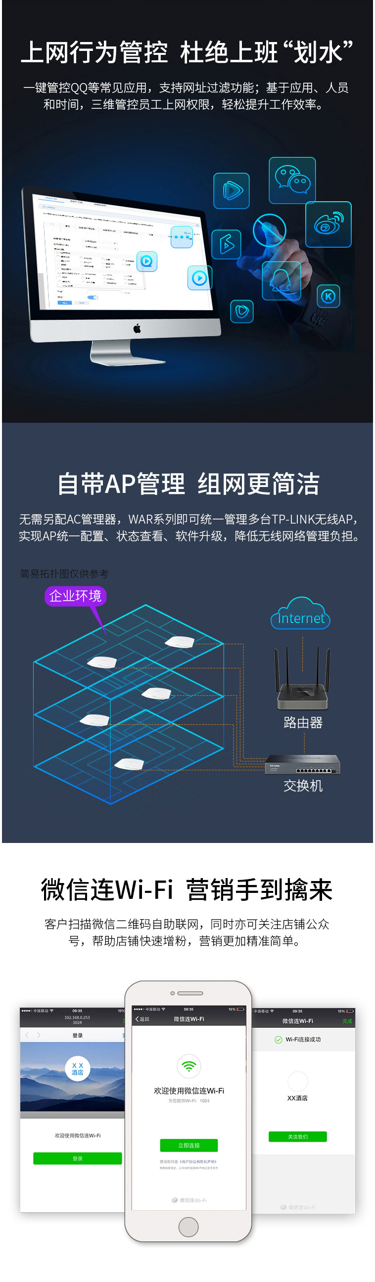 TP-WAL-1200L千兆无线企业路由(无线70台/有线30台)