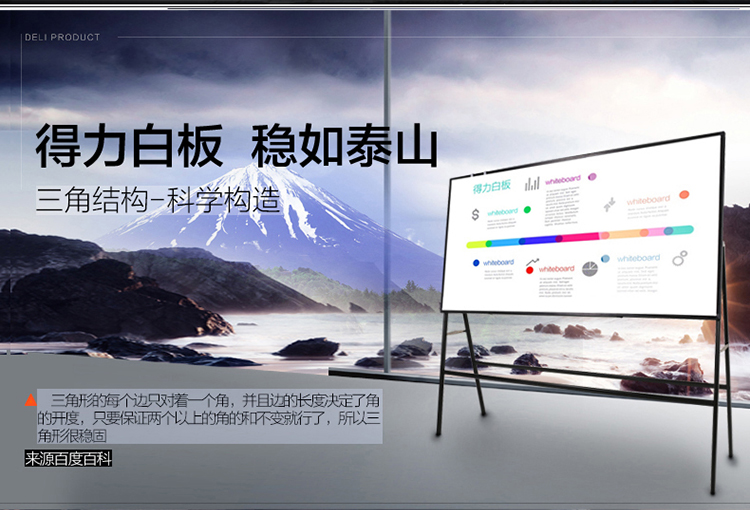 得力（deli）8786 90*180cm A型架带架磁性办公/会议白板