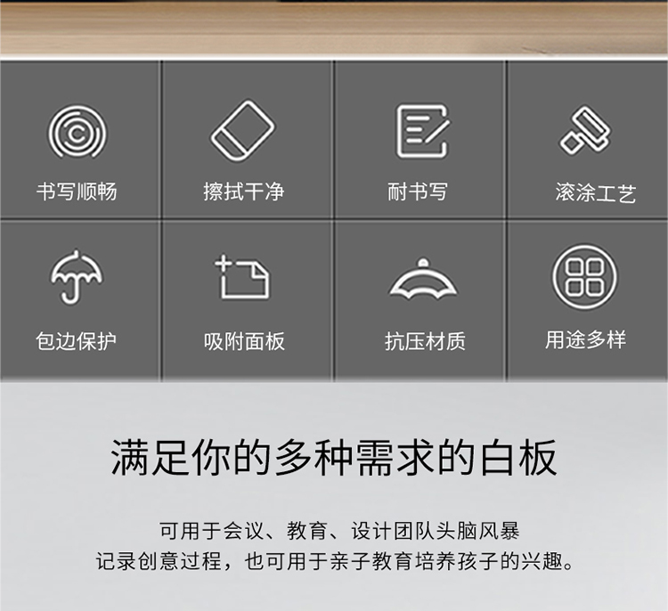 得力（deli) 90*60cm磁性办公教学会议暗格线挂式白板悬挂式写字板黑板8744