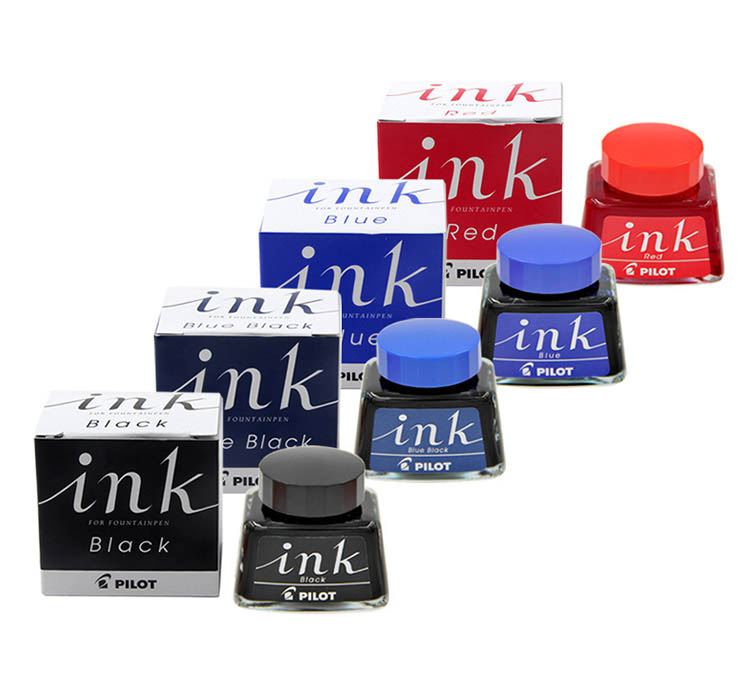日本百乐（PILOT）非碳素墨水 不堵笔钢笔墨水30ml 蓝黑INK-30-BB原装进口