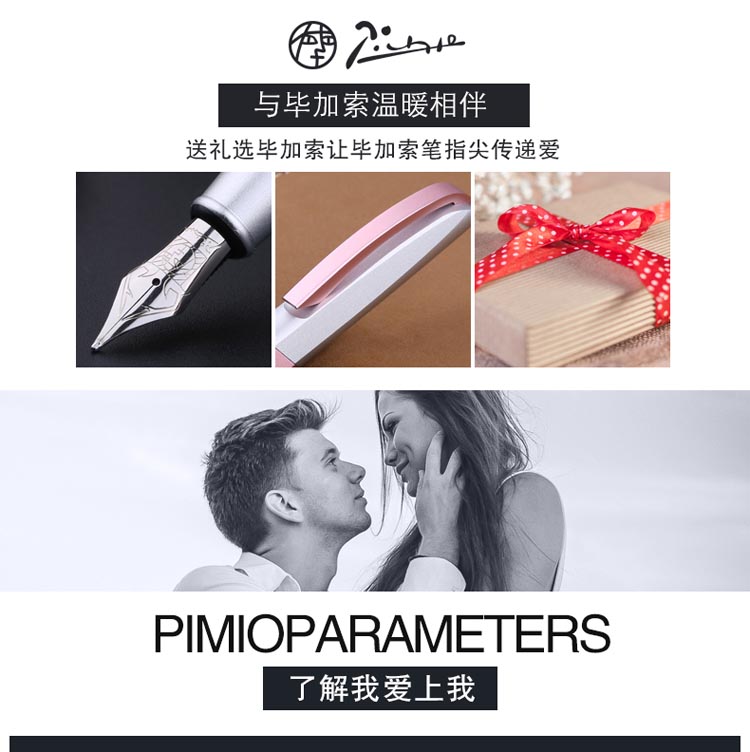 毕加索（pimio）960黎曼之美系列 钢笔 0.5mm 磨砂黑