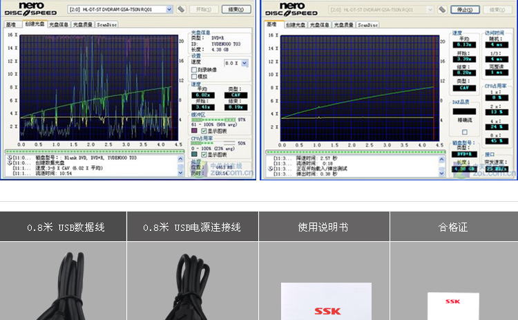 飚王（SSK）SED001 优刻外置移动光驱盒 USB2.0接口/SATA光驱接口