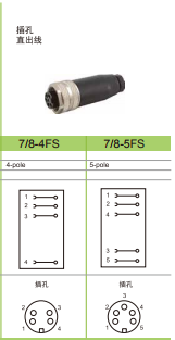 7/8圆形连接器  现场接线 插孔直出