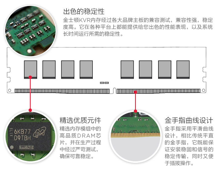 金士顿（Kingston）KVR24N17S8/8 DDR4 2400 8G 台式机内存