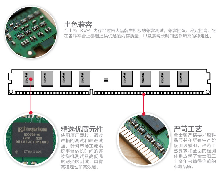 金士顿（Kingston）DDR3 1600 4GB 1.5V台式机内存
