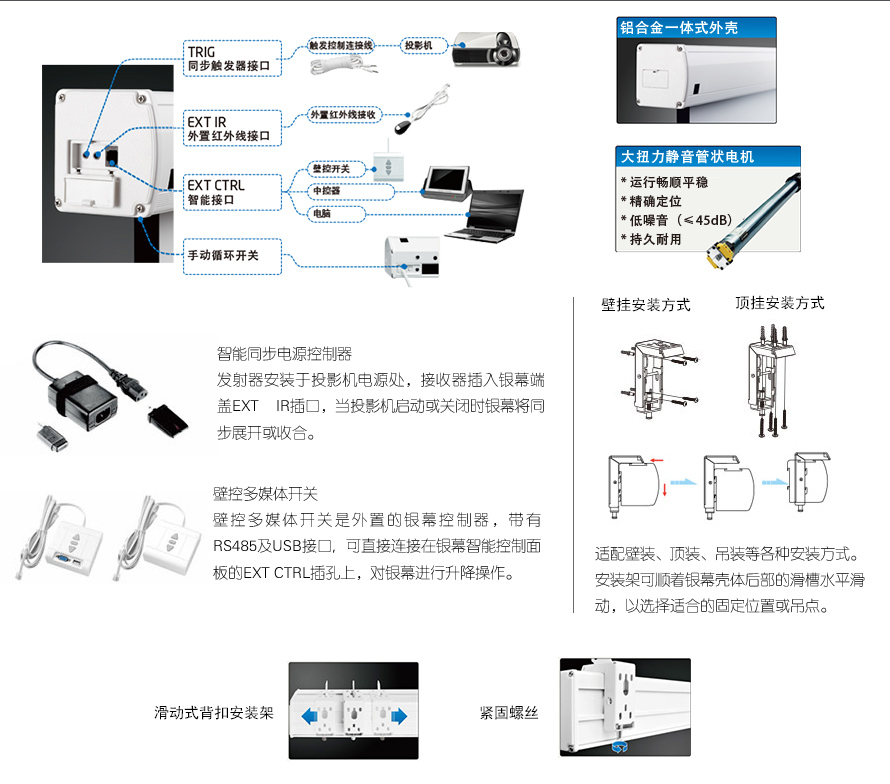 YKscreen-智能电动白塑幕WCB-E120