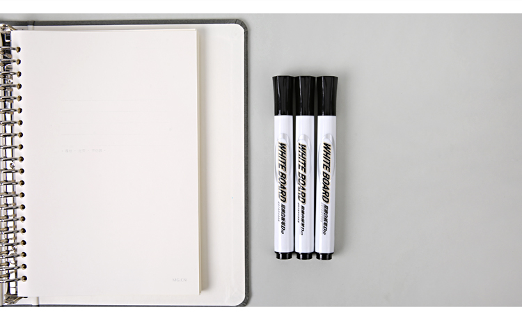 晨光(M&G)单头黑色白板笔可擦易擦办公会议笔 10支/盒AWMY2202