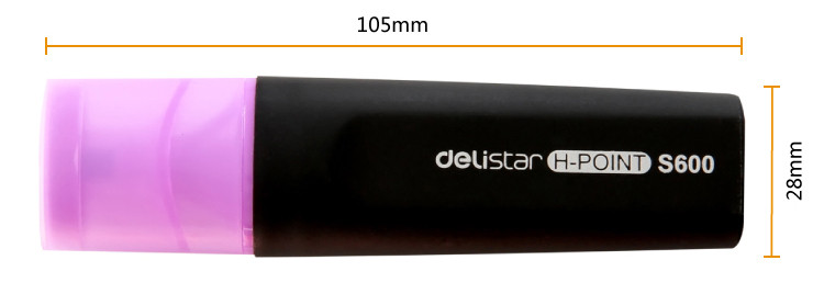 得力（deli）S600 标记醒目荧光笔 紫色 单支装