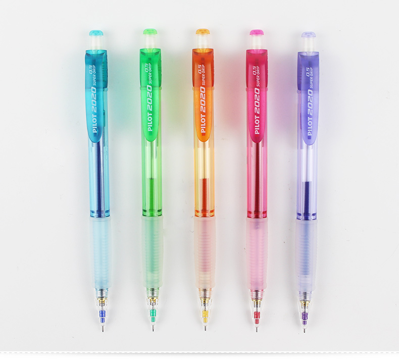 日本百乐（PILOT）HFGP-20N-SL 透明彩色杆自动铅笔 摇摇笔 活动铅笔0.5mm 2支混色