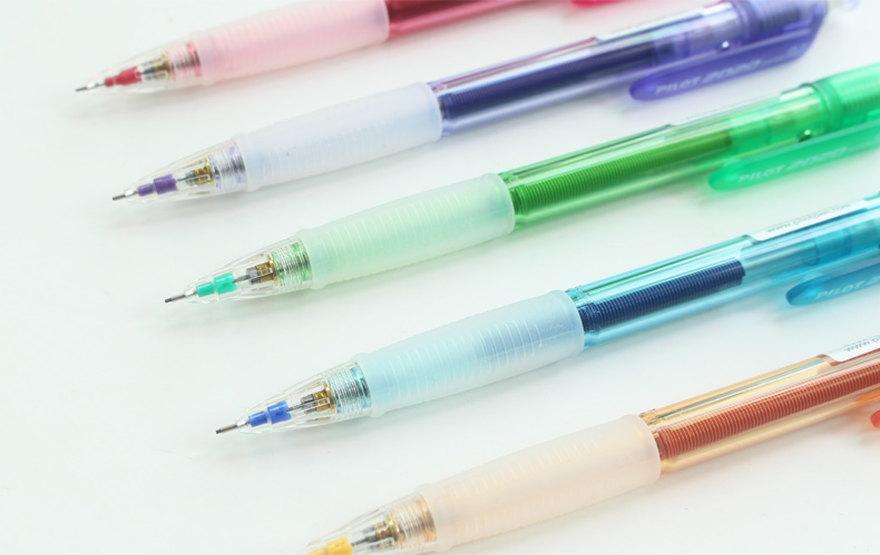 日本百乐（PILOT）HFGP-20N-SL 透明彩色杆自动铅笔 摇摇笔 活动铅笔0.5mm 2支混色