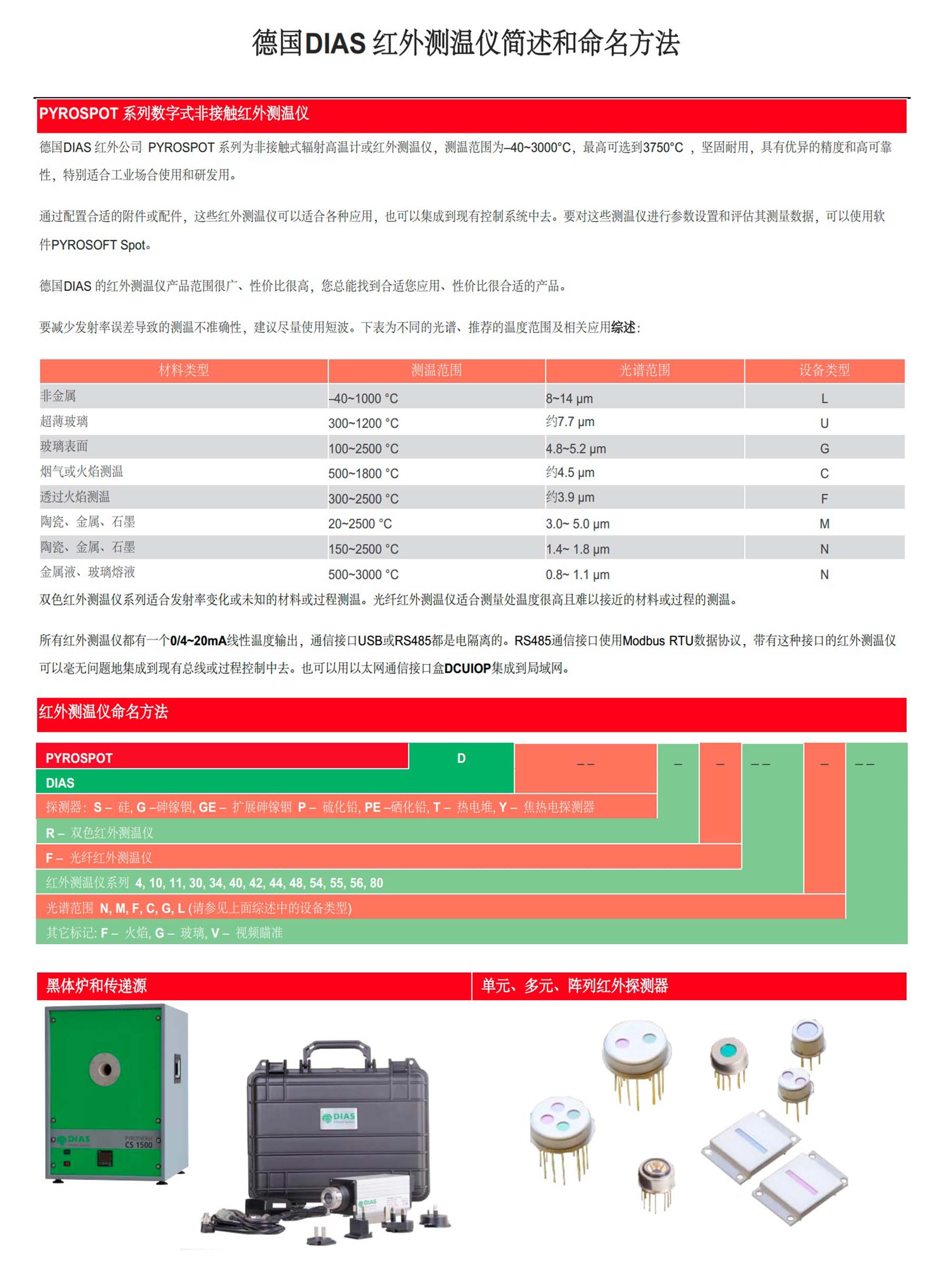 德国DIAS红外测温仪简述和型号命名